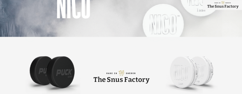 The Snus Factory Sweden website picture