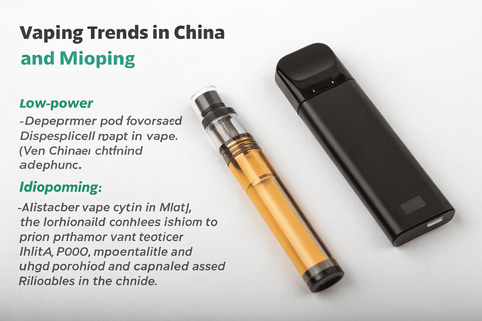 Popular Vape Style in China A simple, sleek pod-style vape device, typical of the Chinese domestic market.