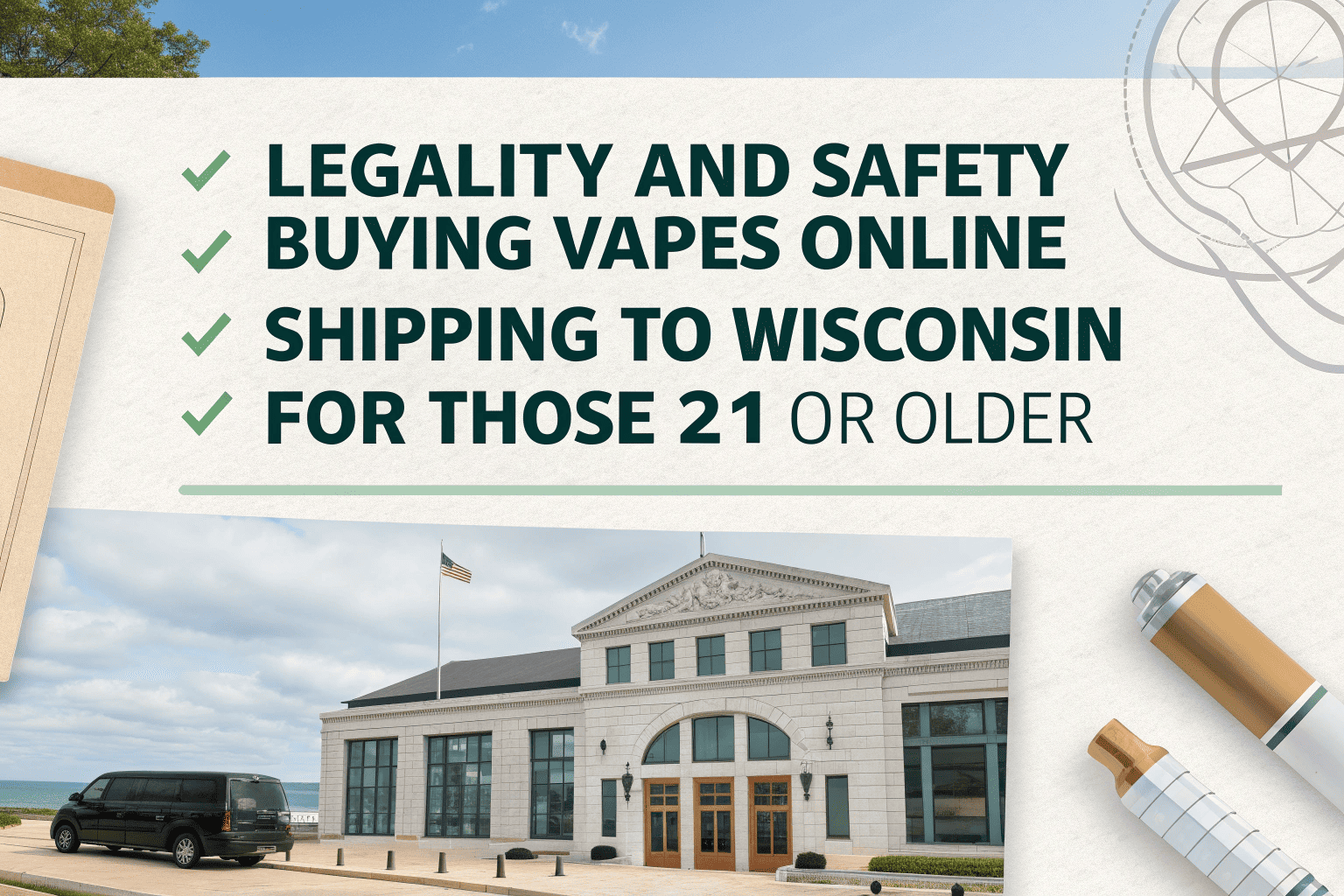 Online Vape Order Delivered to Wisconsin A person unboxing a package containing vape products at their home in Wisconsin.