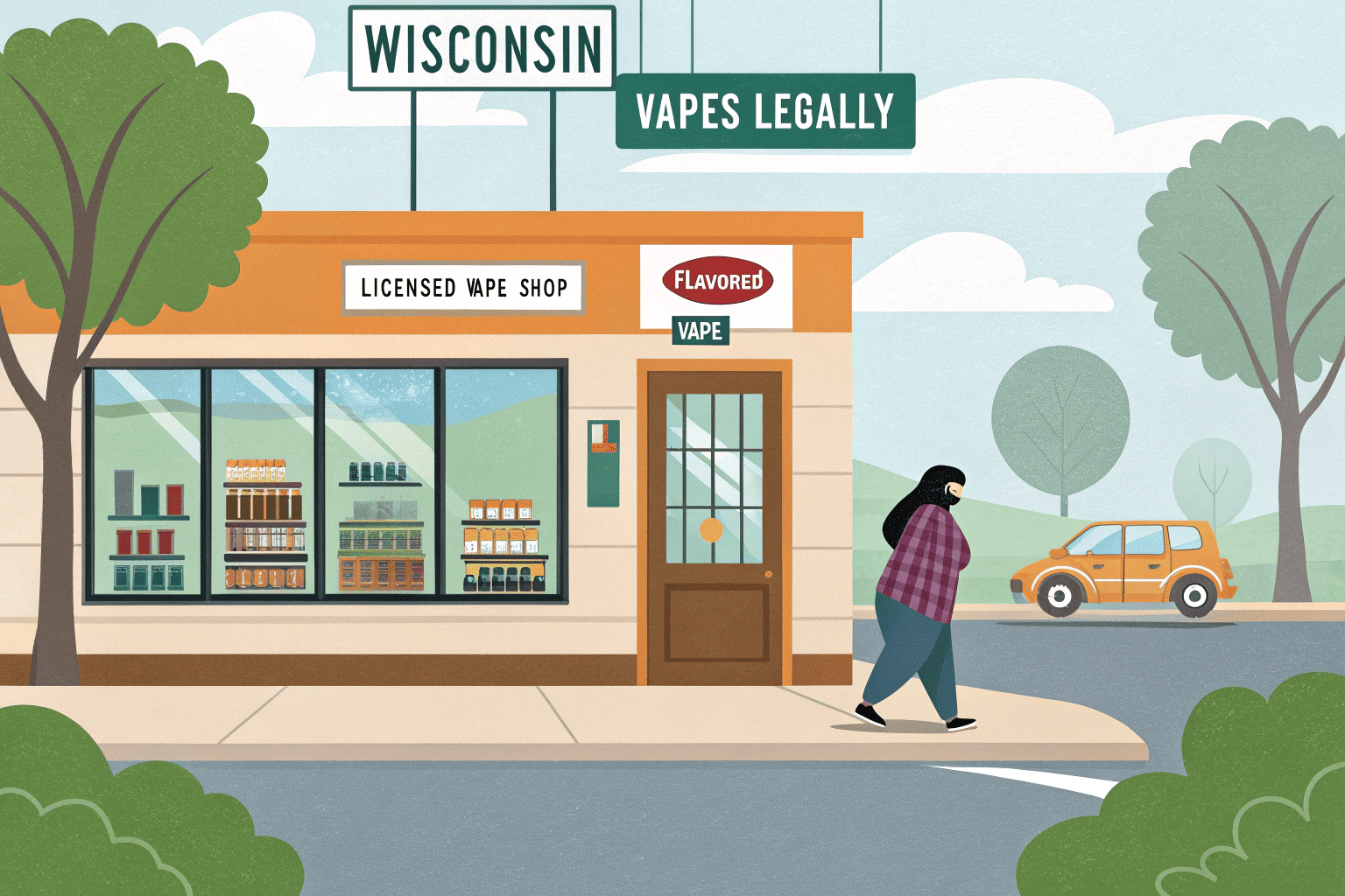 Vape Shop in Wisconsin A display of various vape products inside a Wisconsin retail store.