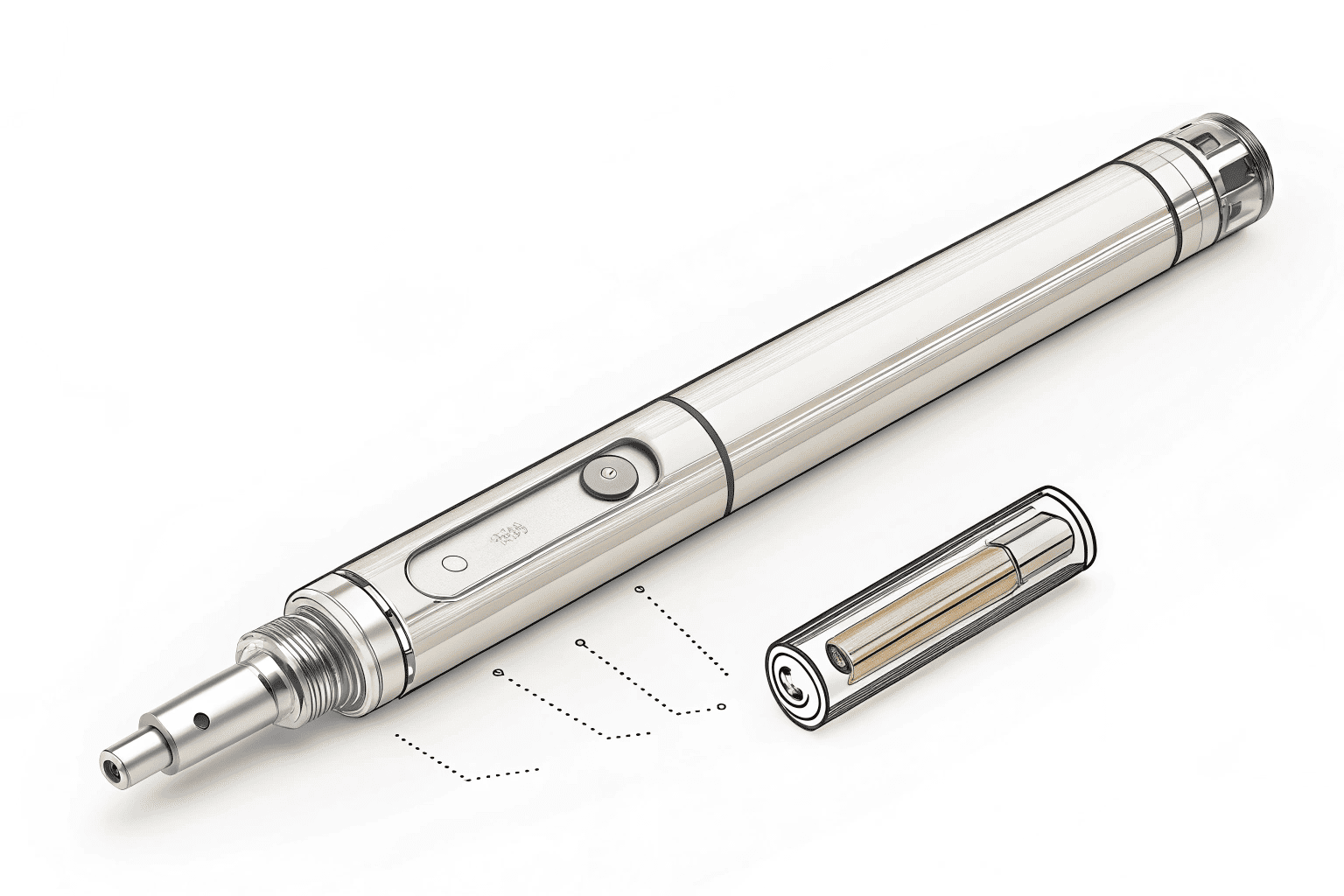 A display of various sleek, pen-style 510-thread vape batteries in different colors.