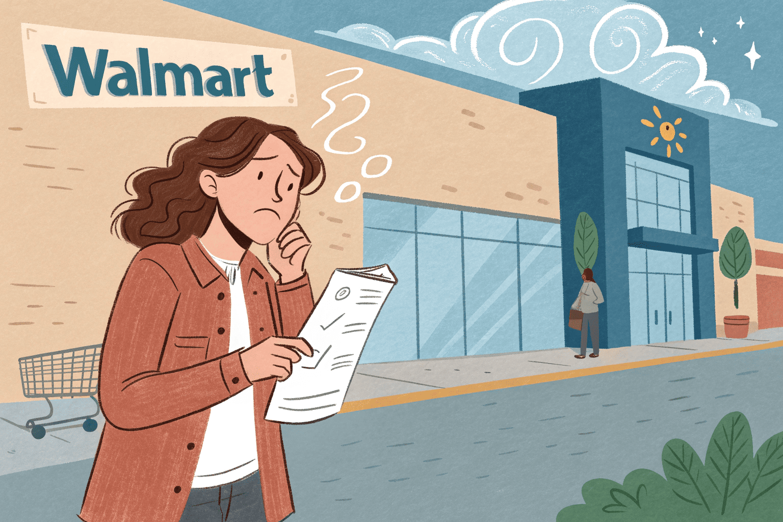 A sign outside a Walmart store with an overlay of a "no vaping products" symbol.