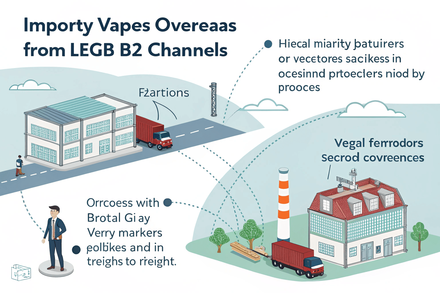 A diagram showing two paths: a clear, legal import path vs. a risky gray market path.