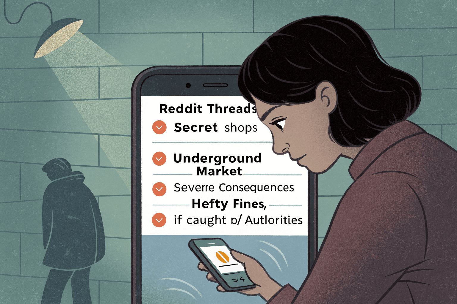 Searching Reddit for Thailand Vape Info A conceptual image of a person reading a Reddit forum on their phone about vaping in Thailand.