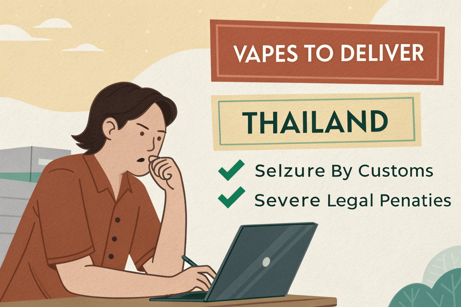 Illegal Online Vape Sale in Thailand A screenshot of an anonymous online chat showing a risky transaction for a vape.