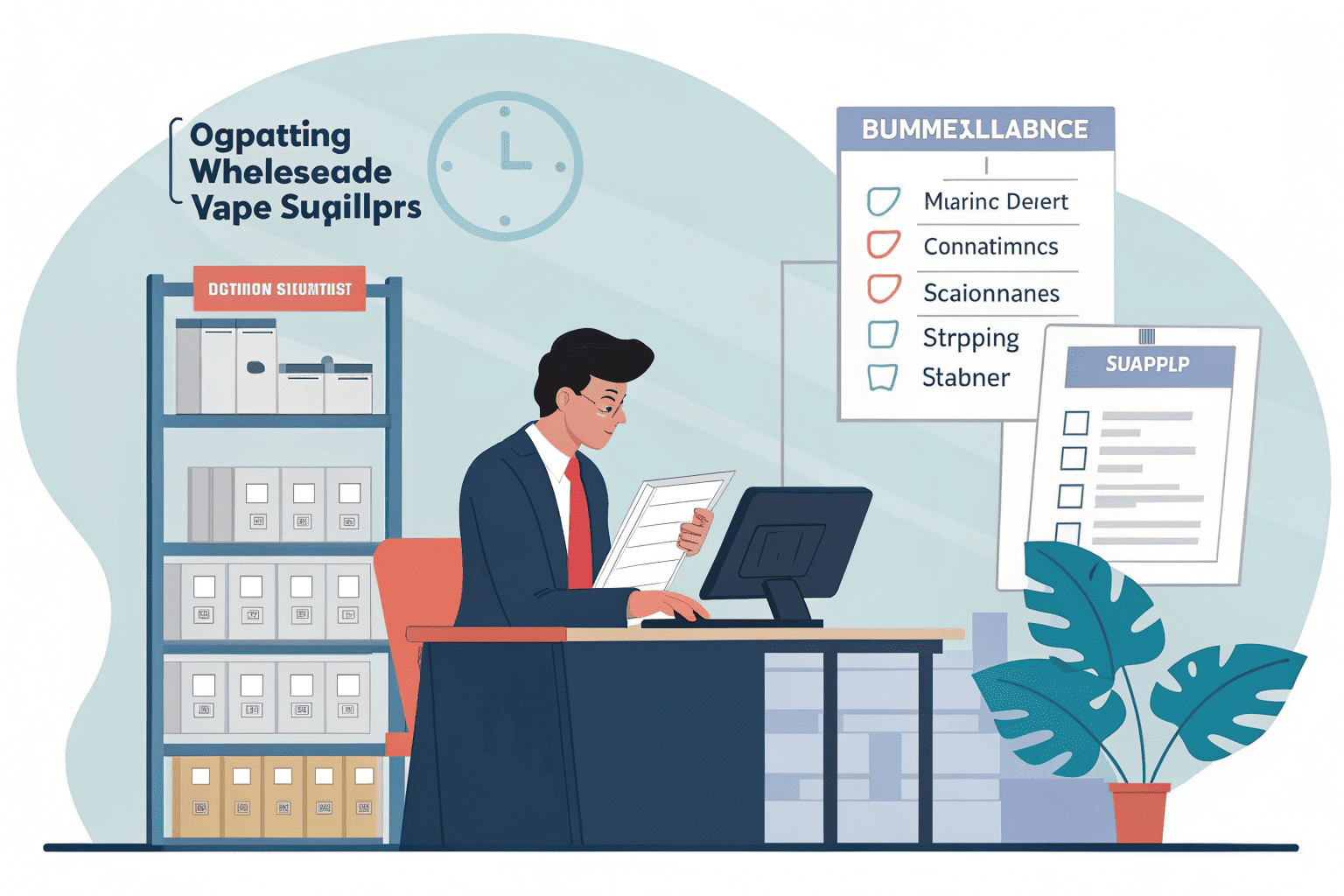 A warehouse filled with boxes of vape products ready for wholesale shipping.