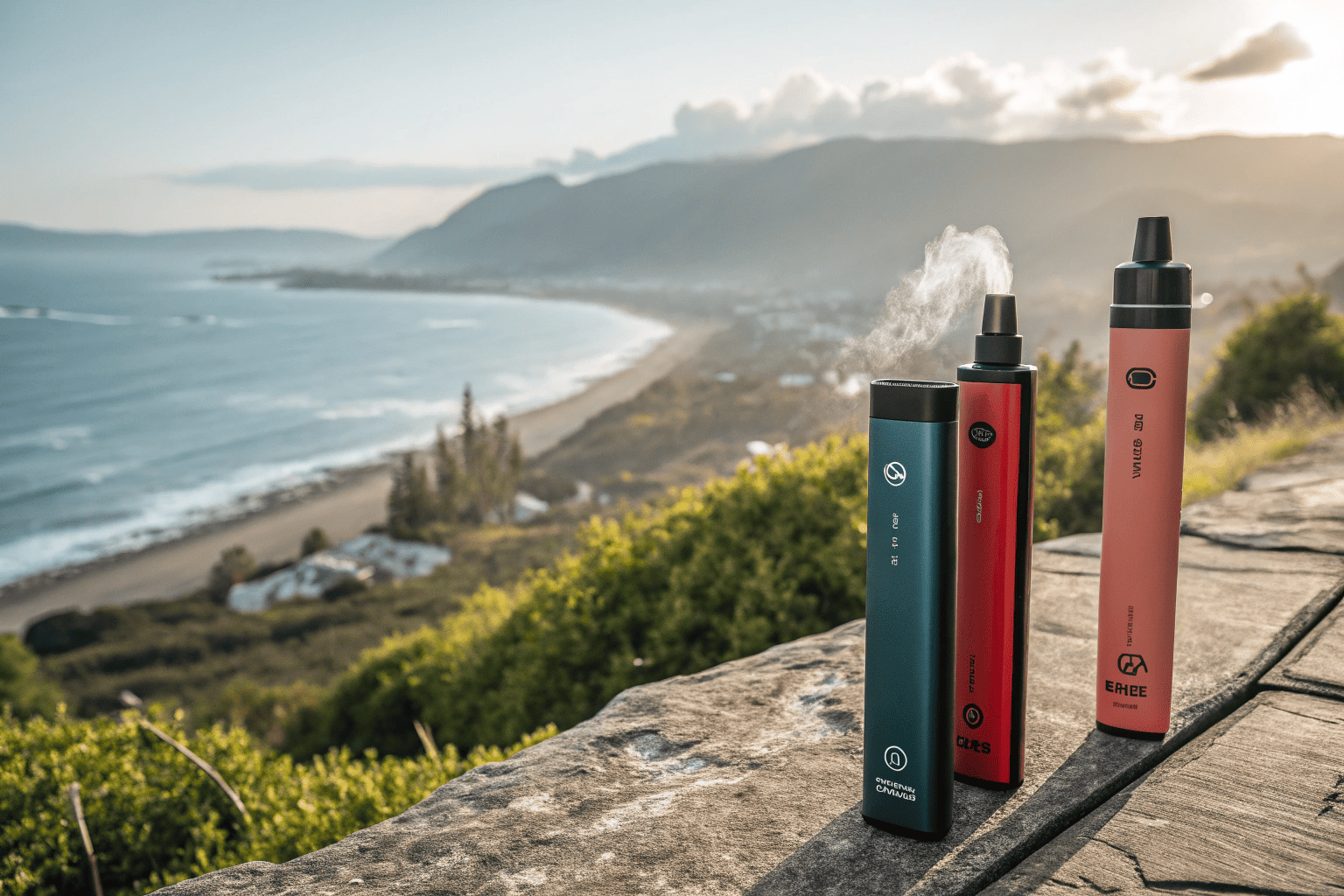 Starting a Disposable Vape Company A production line of sleek, branded disposable vapes being assembled.