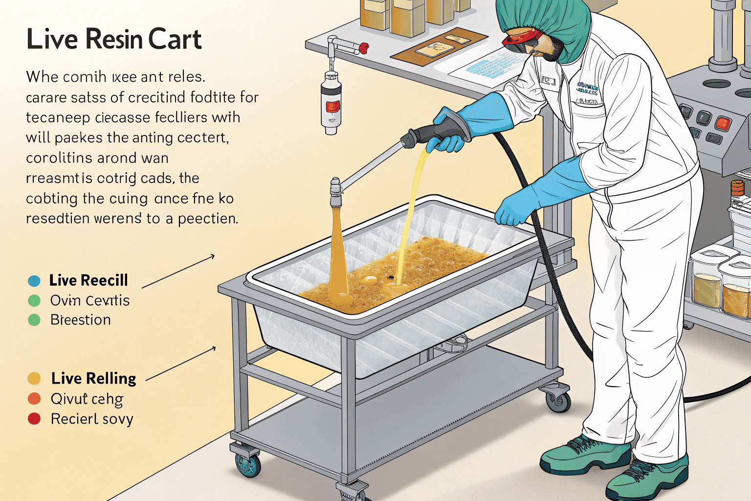 Live resin oil in a beaker ready for filling