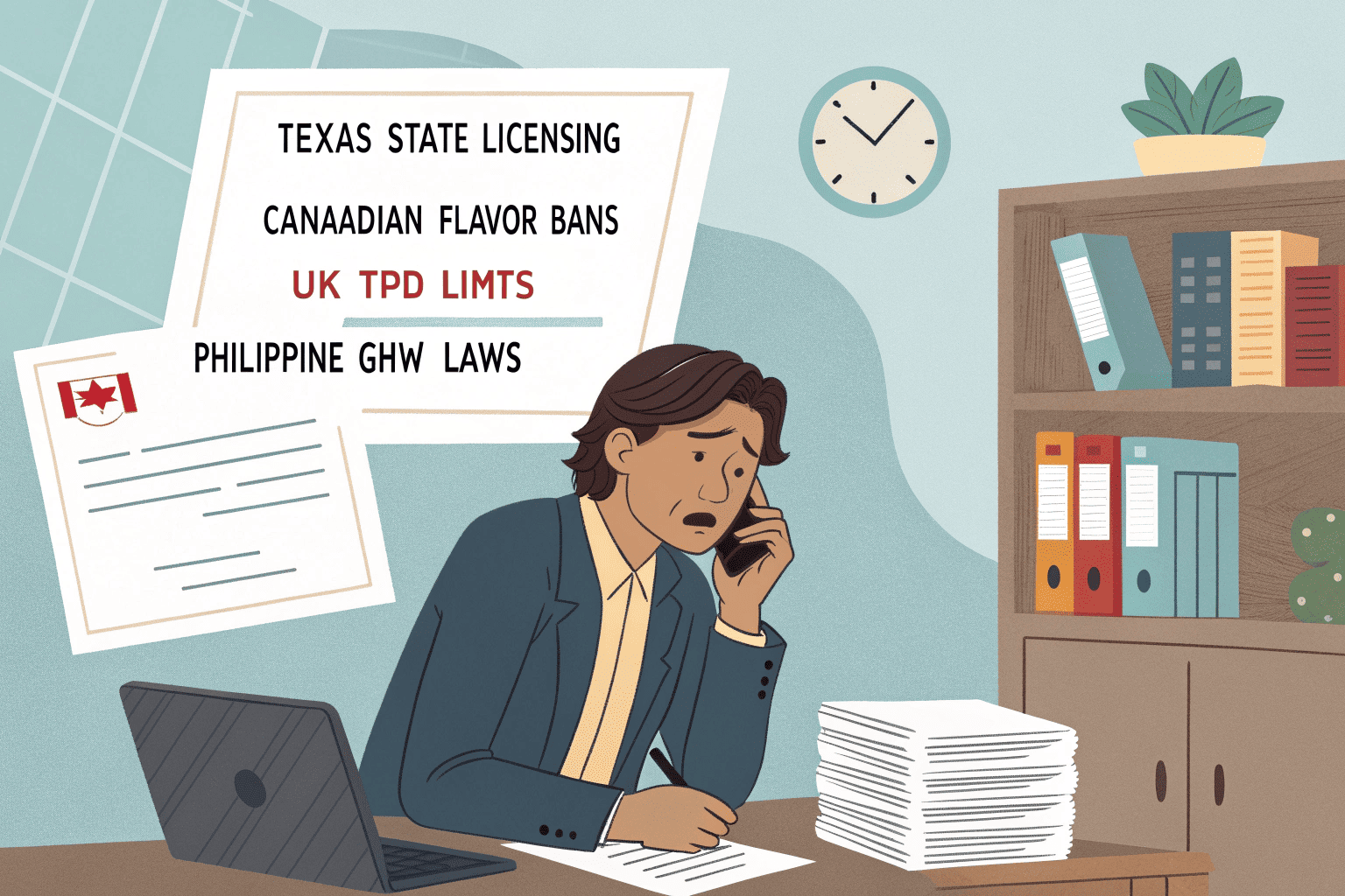 A collage of flags from Texas, Canada, UK, and the Philippines.