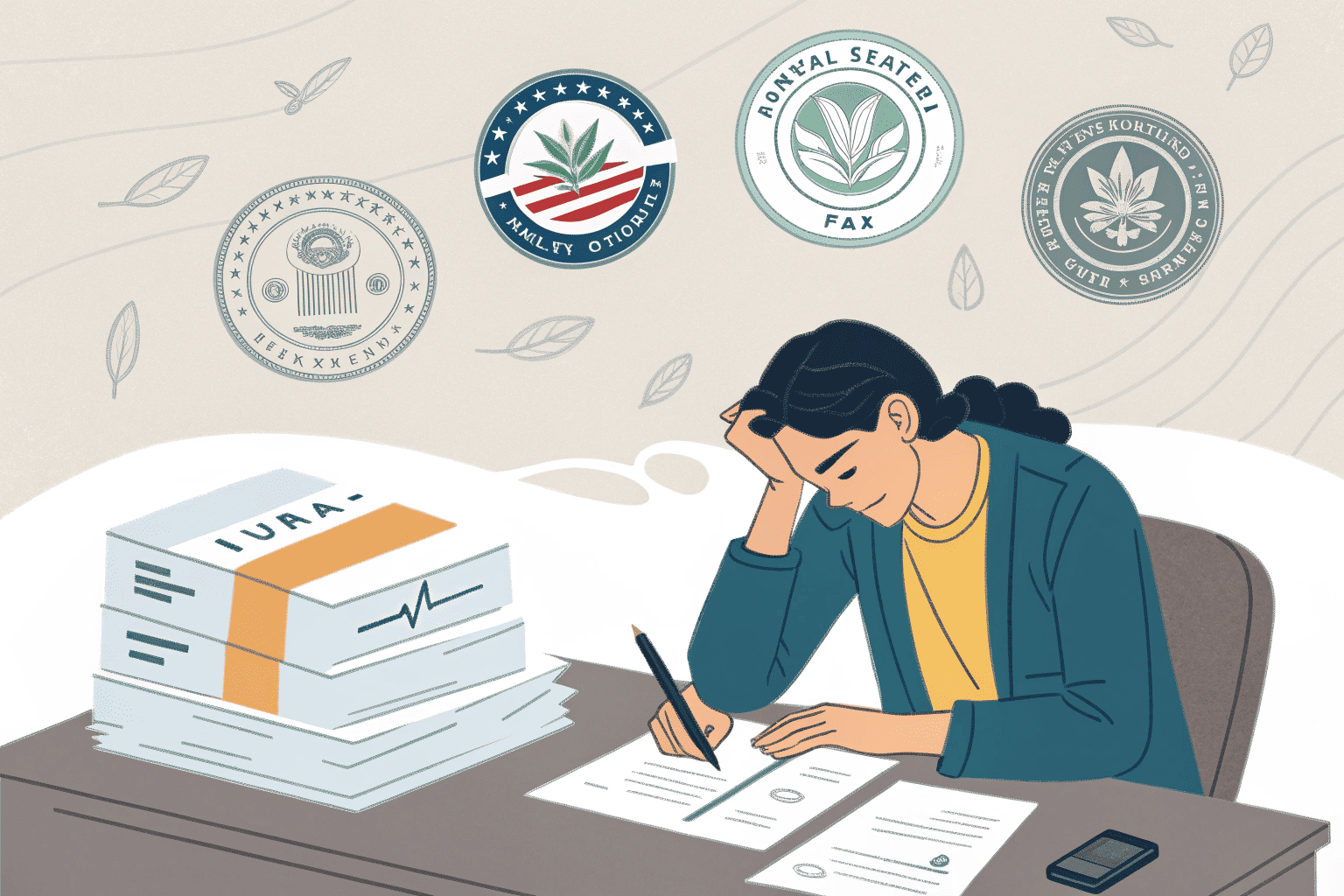 A close-up of a person's hand filling out an official application form.