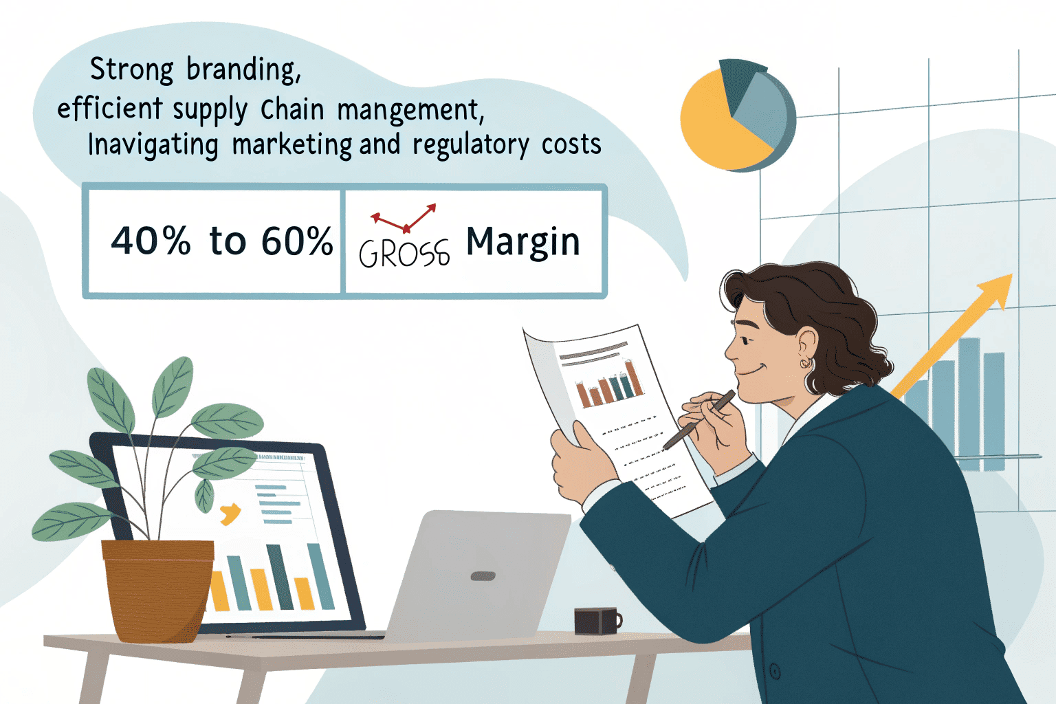 Profitability of Vape Companies A graph showing the potential profit growth of a successful vape company.