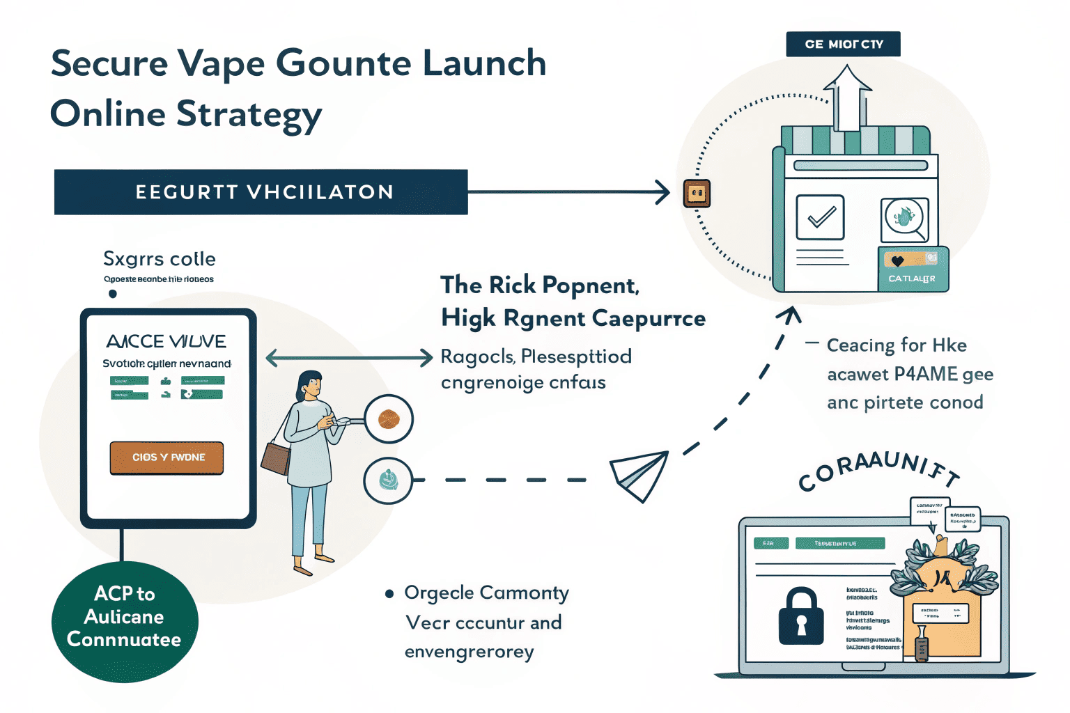 A laptop screen showing a blog with articles about vape safety and culture, next to a branded vape device.