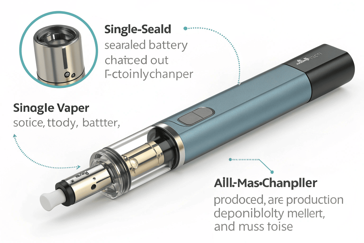 A close-up of a compact, integrated disposable vape chassis showing its simple internal structure.