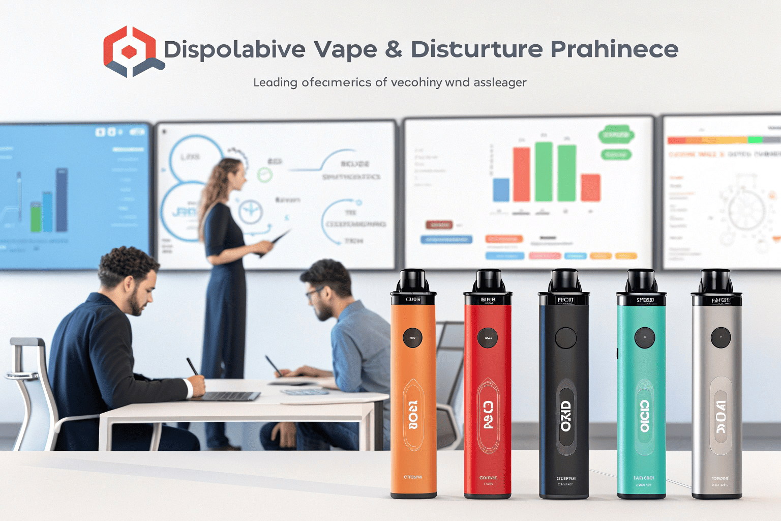 A designer customizing a pre-designed disposable vape model with new brand colors and a logo.