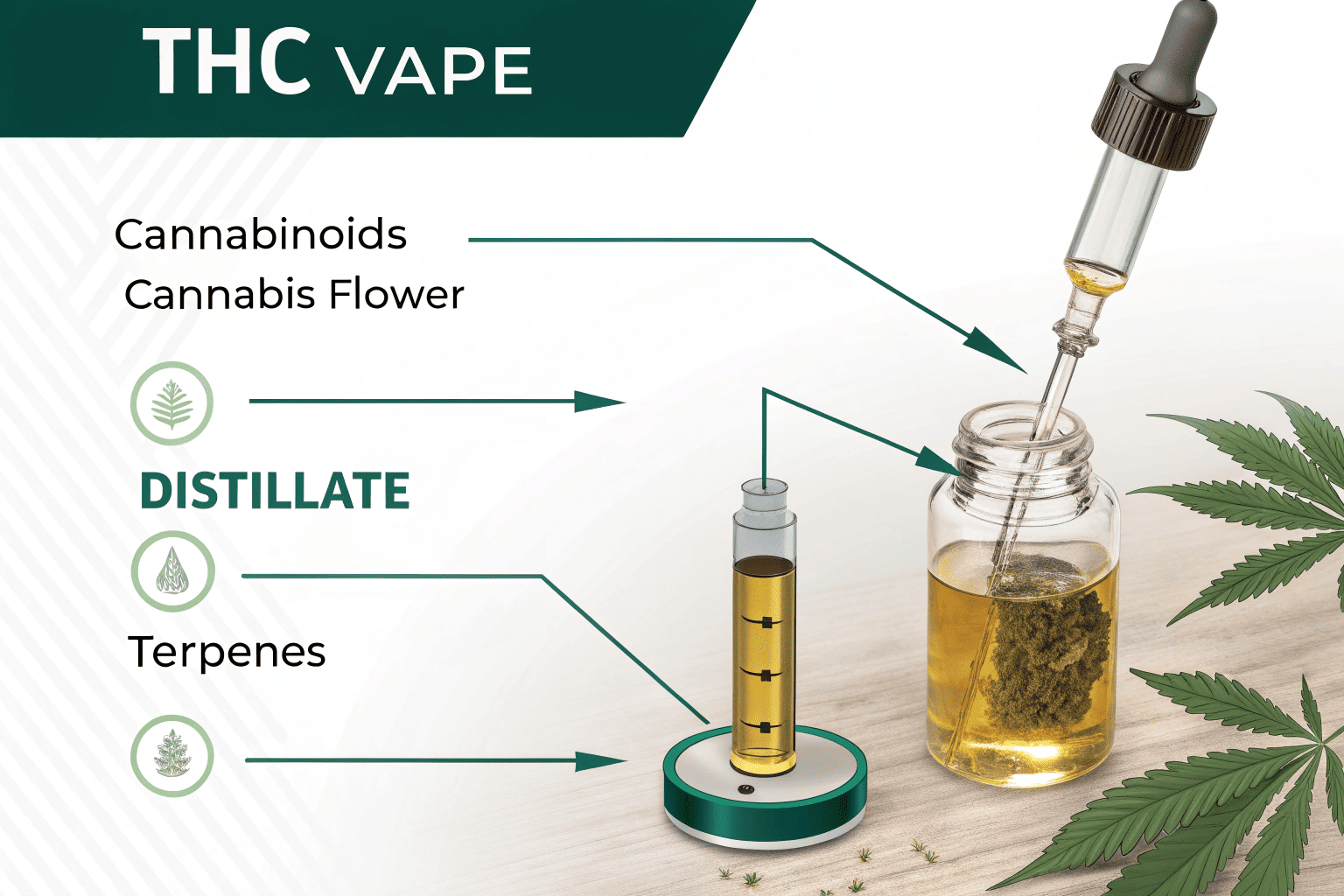 A lab technician using a rotary evaporator to purify THC oil, with clear distillate in glassware.