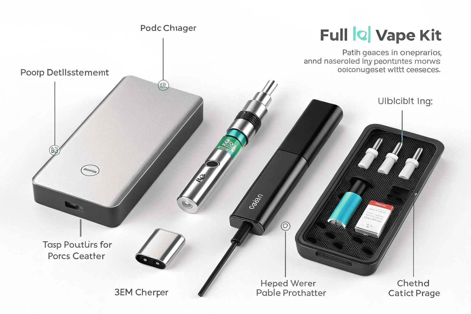 Engineers reviewing blueprints and a 3D model for a new vape pod system.