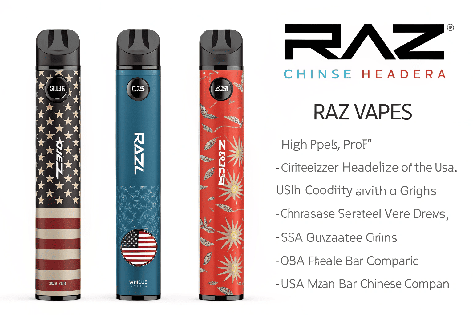 The Raz vape logo next to a Chinese flag