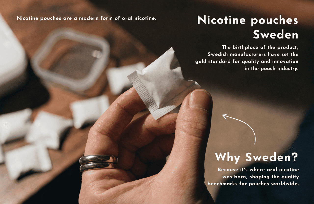 A clean factory interior showing the high-quality manufacturing process for nicotine pouches made in Sweden.