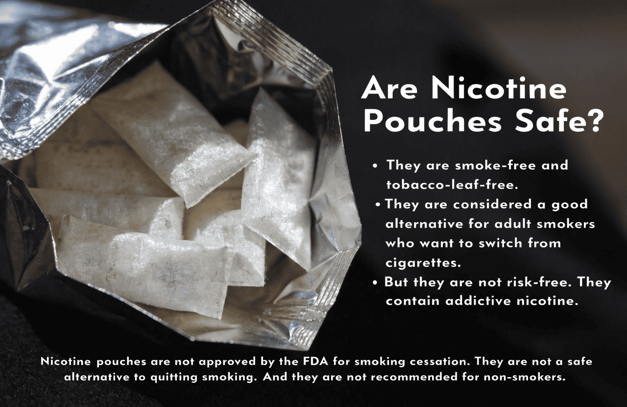 A person holding a can of nicotine pouches and looking thoughtfully, as if weighing the pros and cons.