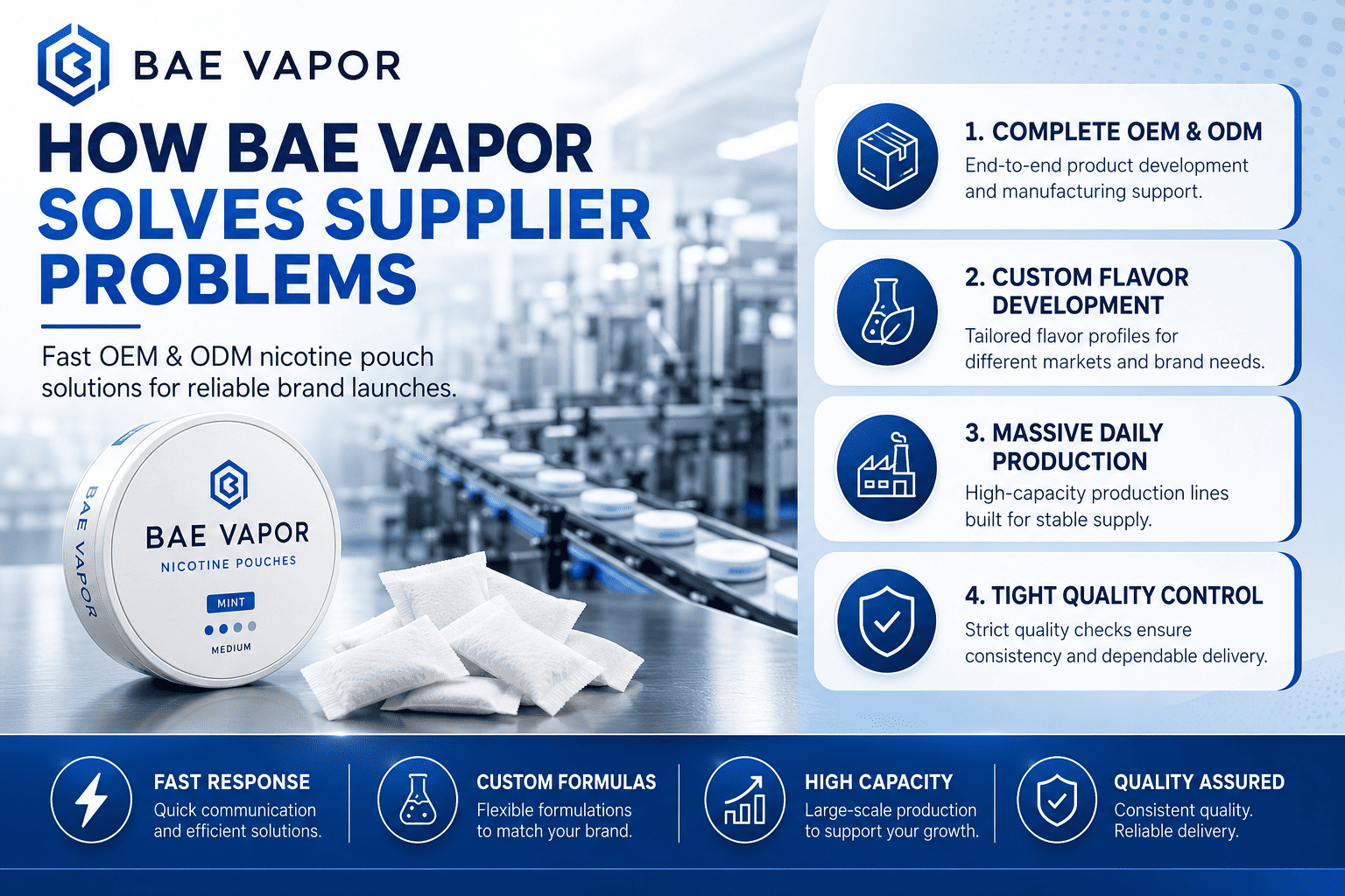 BAE Vapor OEM nicotine pouch factory services