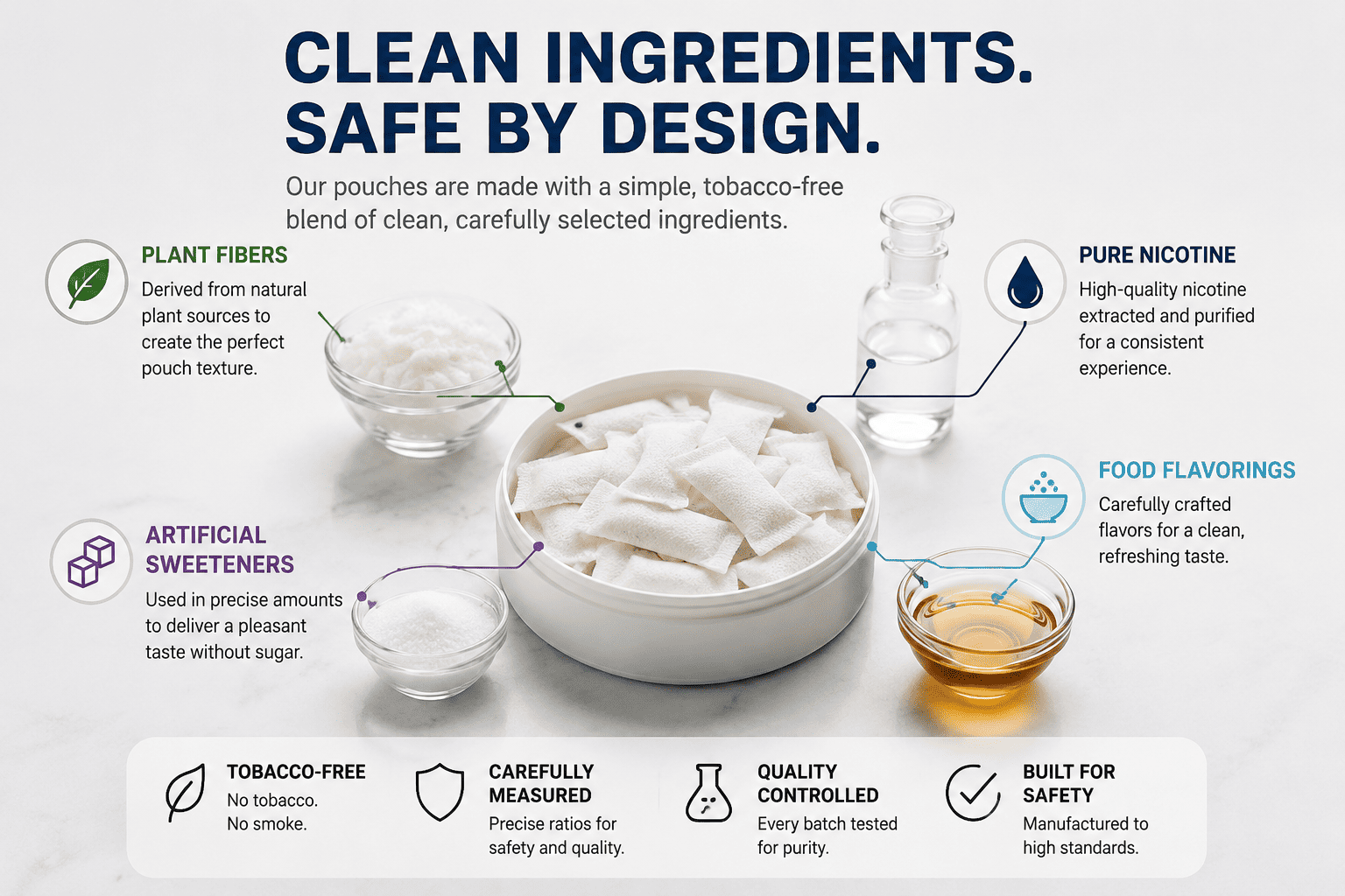 Ingredients in Bridge nicotine pouches