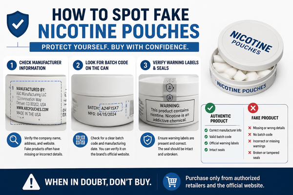 Authentic Rogue nicotine pouch can back label
