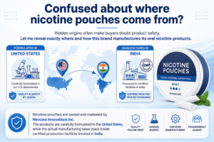 Map showing India and USA for CLEW nicotine pouch origin