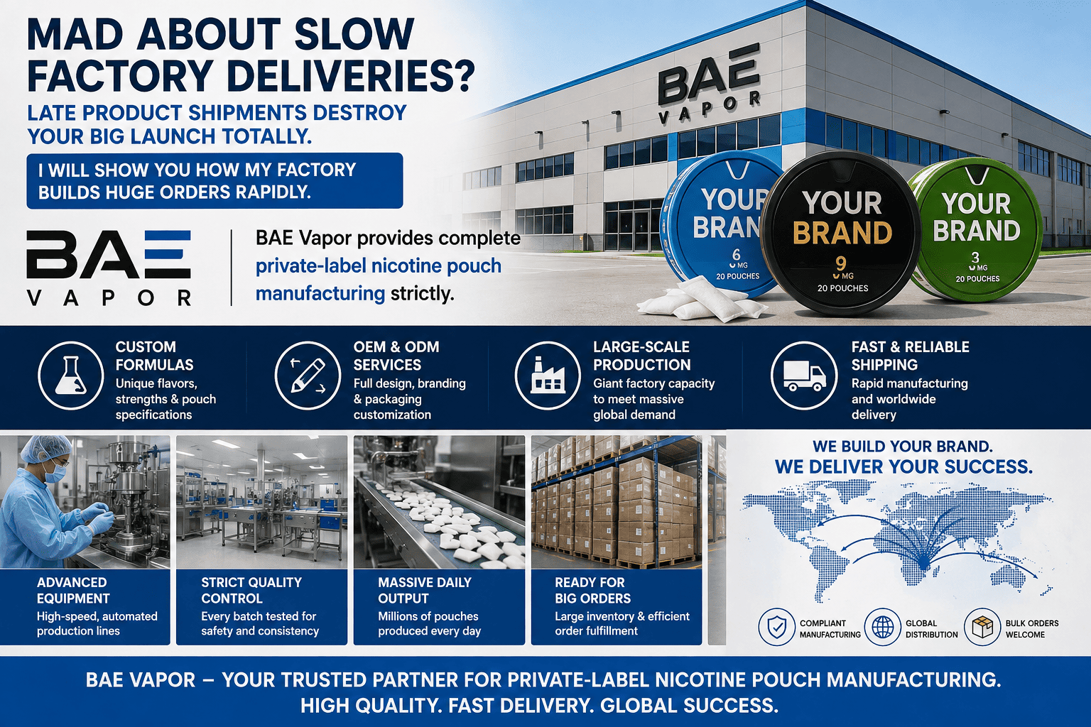 BAE Vapor OEM ODM nicotine pouch manufacturing