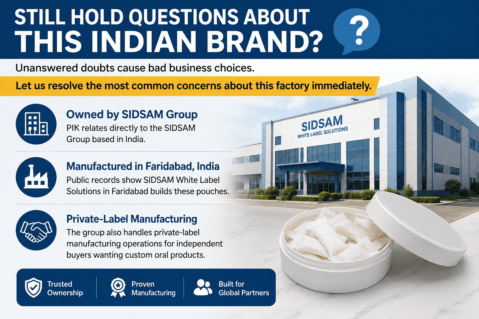 FAQ for PIK nicotine pouches and SIDSAM Group