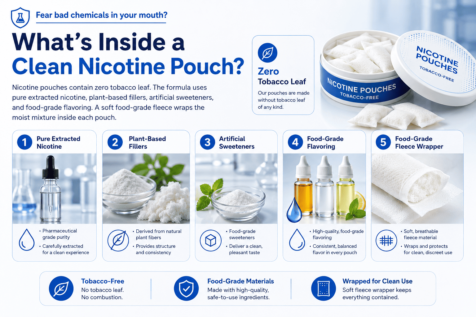 Safe ingredients used inside Pillowz pouches