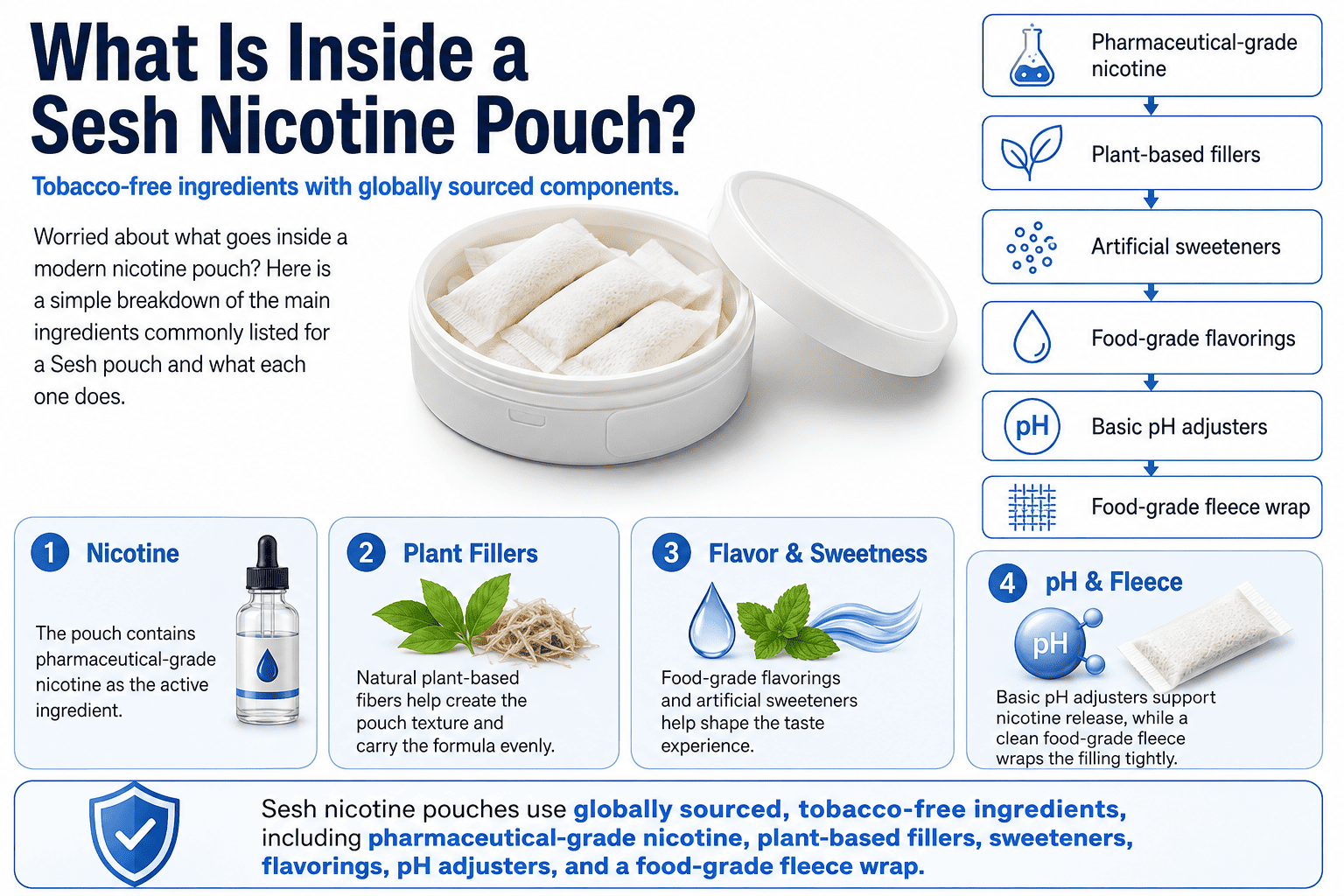 Clean Sesh pouch ingredients completely safe