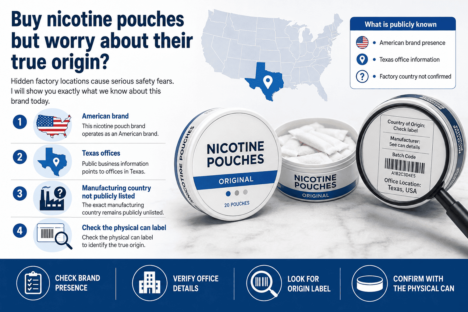 ZOLT nicotine pouch origin map Texas USA