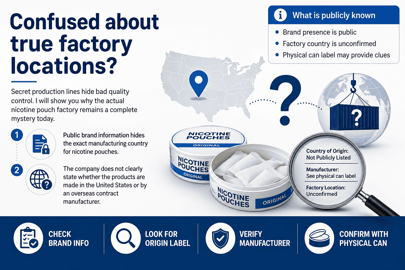 Unknown manufacturing country for ZOLT pouches