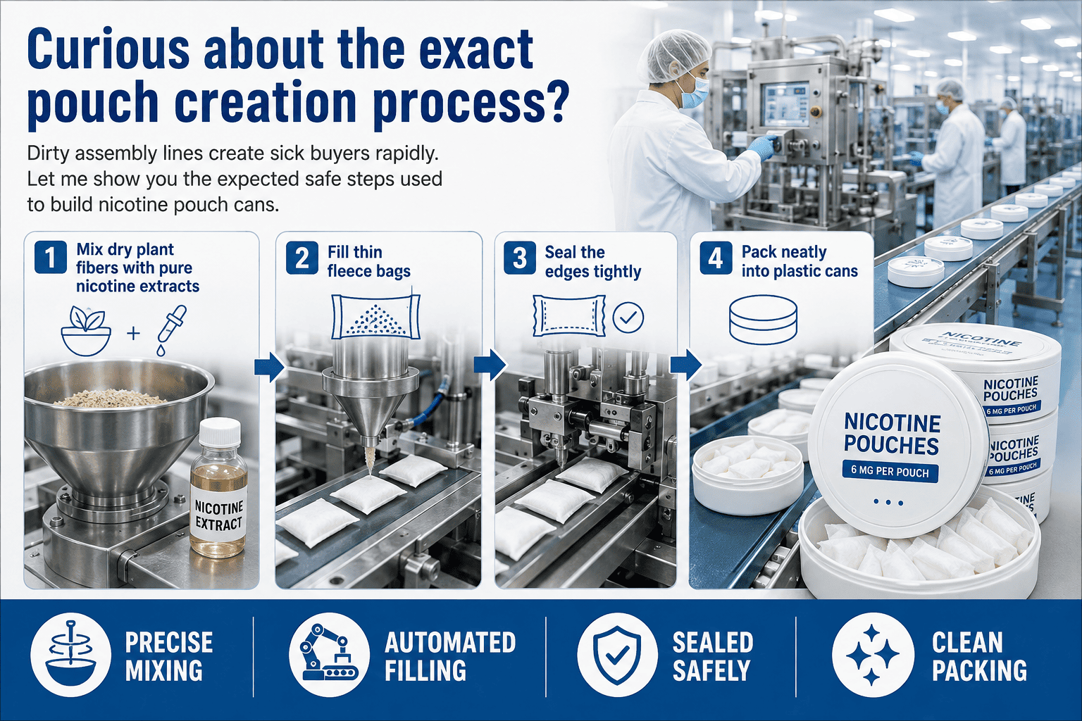 Automated line manufacturing ZOLT pouches