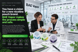Build your nicotine pouch brand with BAE Vapor