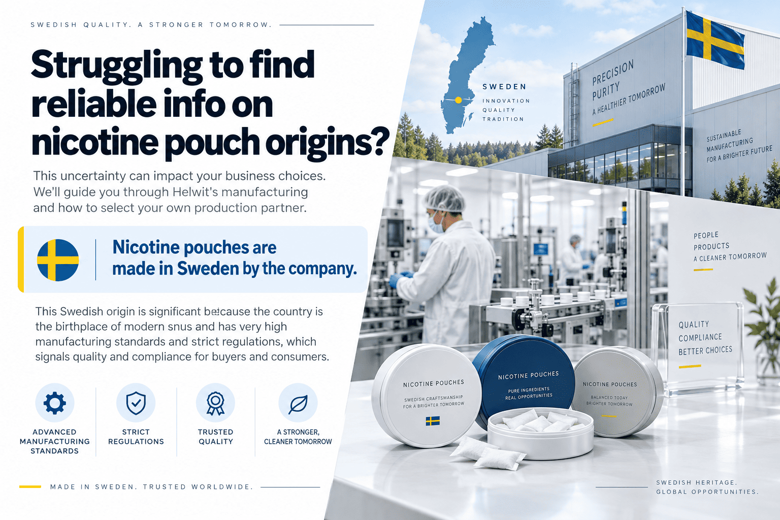 A modern factory producing nicotine pouches