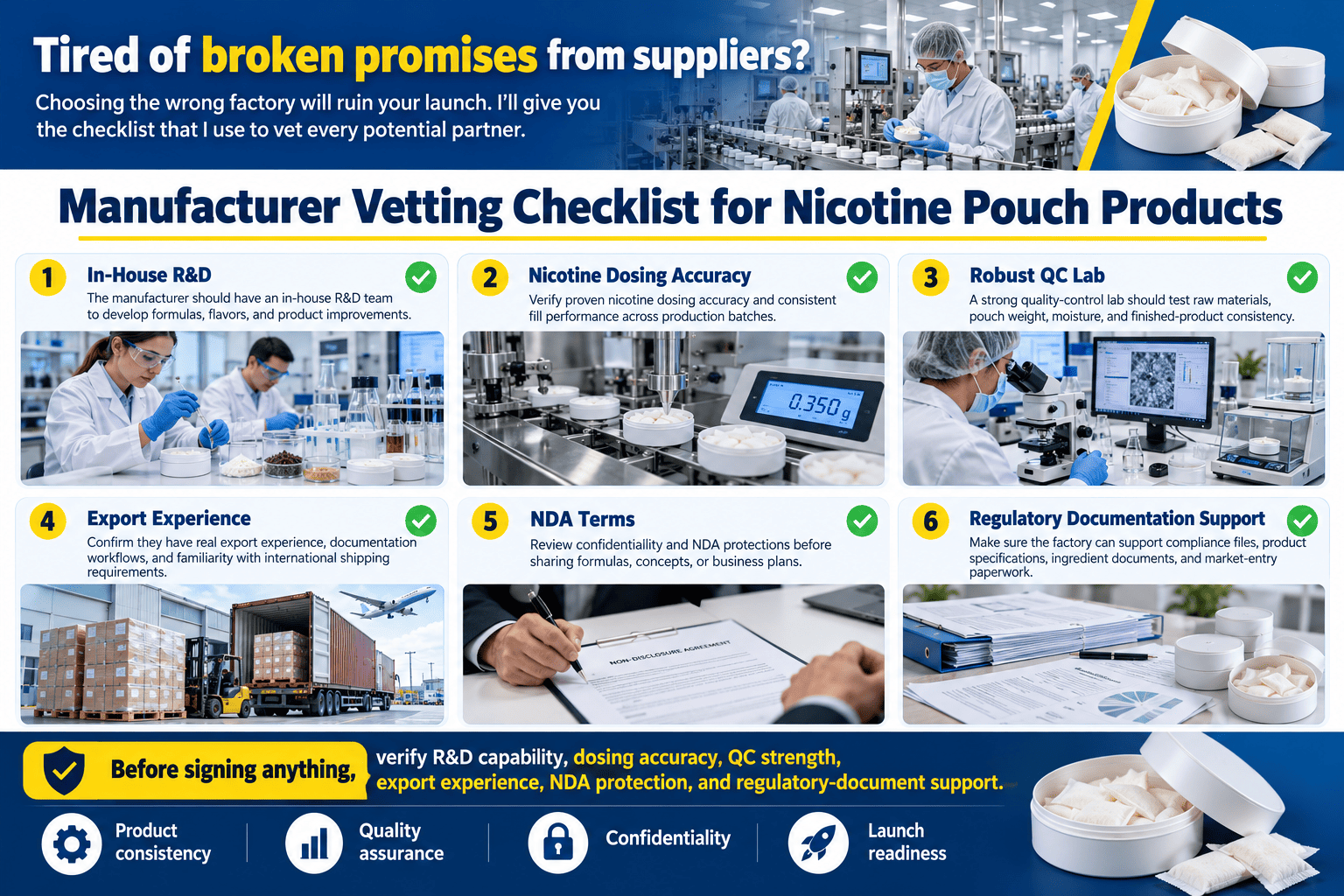 Checklist for choosing a nicotine pouch manufacturer