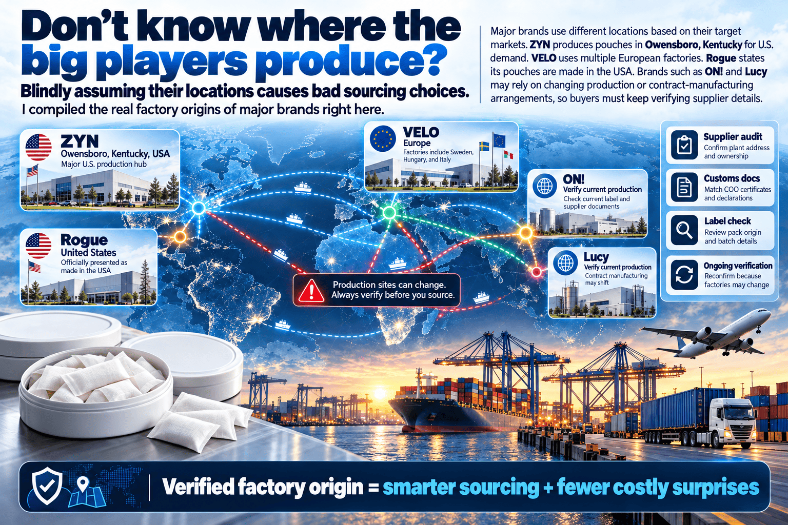 Where big nicotine pouch brands are made