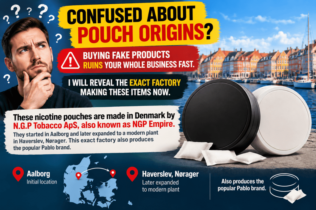 Killa nicotine pouches manufacturing location in Denmark